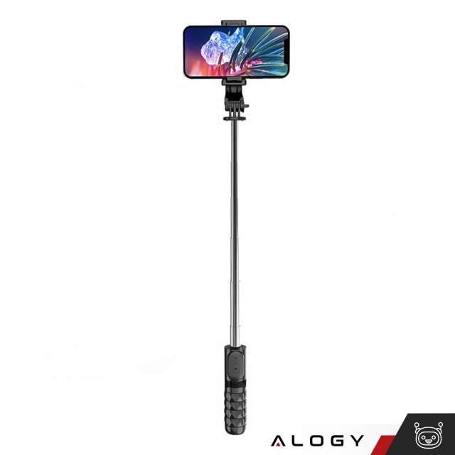 Alogy Selfie stick Tripod Bluetooth uchwyt do telefonu kijek statyw Czarny