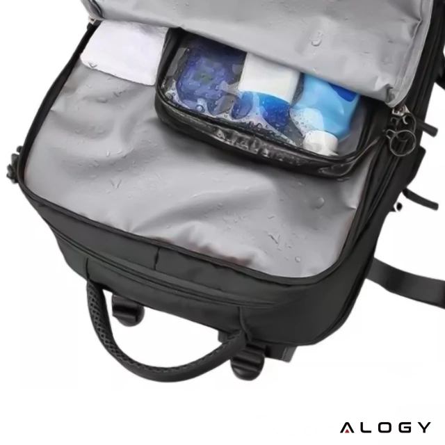 Plecak na laptopa tablet męski damski podróżny na walizkę do biura podróży Unisex 45x30x20cm Alogy Czarny