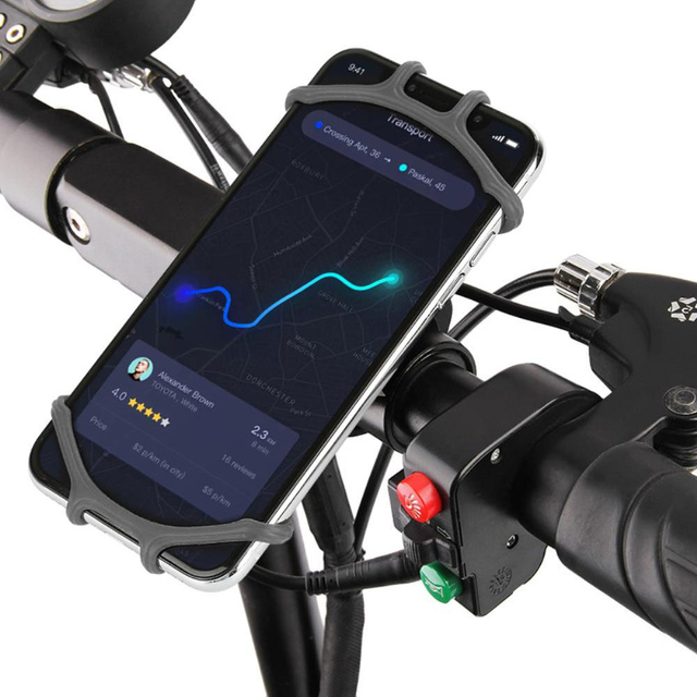 Alogy Uchwyt rowerowy Spider TPU Bike Holder do telefonu Silikonowy na rower motor hulajnoga quad Czarny