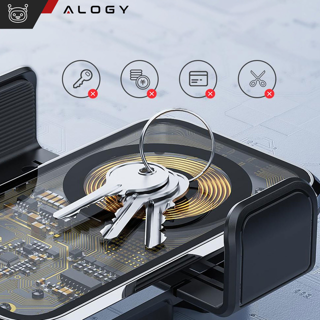 Alogy Uchwyt samochodowy z ładowarka indukcyjna Qi 15W na kratkę samochodu auta kratki do telefonu Alogy Czarny