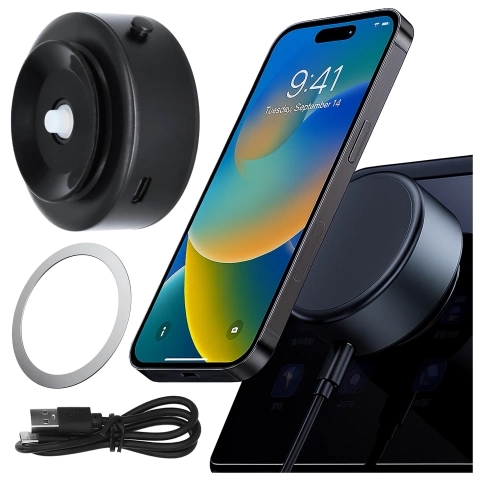 Uchwyt samochodowy magnetyczny do MagSafe Alogy MagMount™ Pro na deskę rozdzielczą kokpit pierścień Czarny