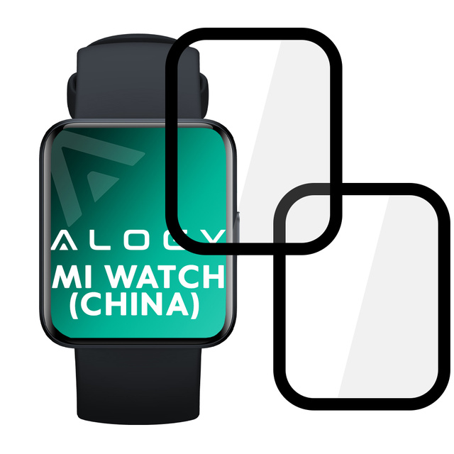 Alogy Full Glue 2x Elastyczne Szkło 3D do Xiaomi Mi Watch (wersja chiny) Black