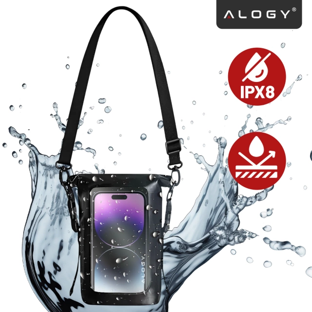 Alogy Sakwa Etui wodoodporne na telefon duża torba worek Case Waterproof Czarne
