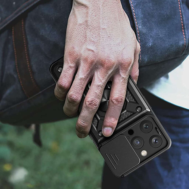 Alogy Etui ochronne Camshield Stand Ring z osłonką na aparat do iPhone 15 Pro Max