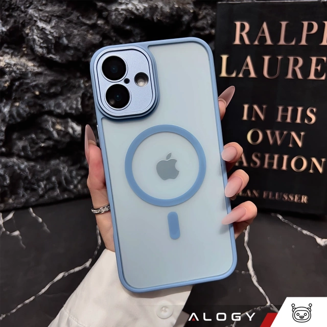 3w1 Zestaw Etui Hybrydowe + Szkło hartowane do Apple iPhone 16 obudowa ochronna Hybrydowe MagSafe z ochroną obiektywu case na telefon Alogy 3in1 Case Pack Sky Blue Niebieskie
