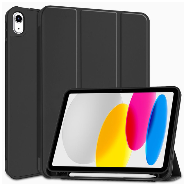 Etui ochronne Alogy Book Cover Pencil Case obudowa z miejscem na rysik do Apple iPad Air 4 2020 / Air 5 2022 10.9" Czarne + Szkło