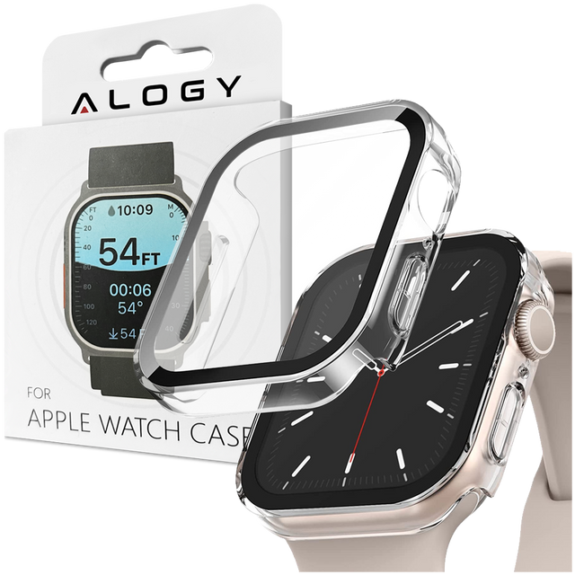 Alogy Protector Case 2w1 Obudowa ochronna z szkłem nakładka do Apple Watch 7/8 41mm Czarna