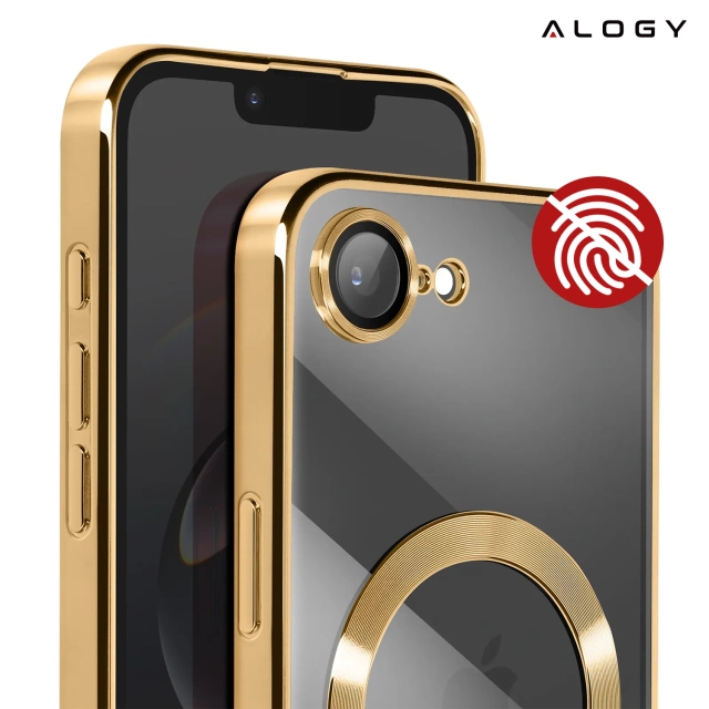 Etui do Apple iPhone 16e Alogy LuxeShield™️ Glamour Luxury Ring obudowa do MagSafe z osłoną aparatów Złote