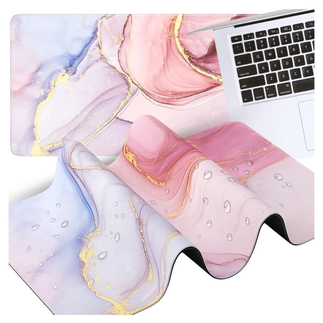 Mata na biurko antypoślizgowa podkładka pod mysz Alogy gamingowa xxl 88x40 Marble Pink Różowa