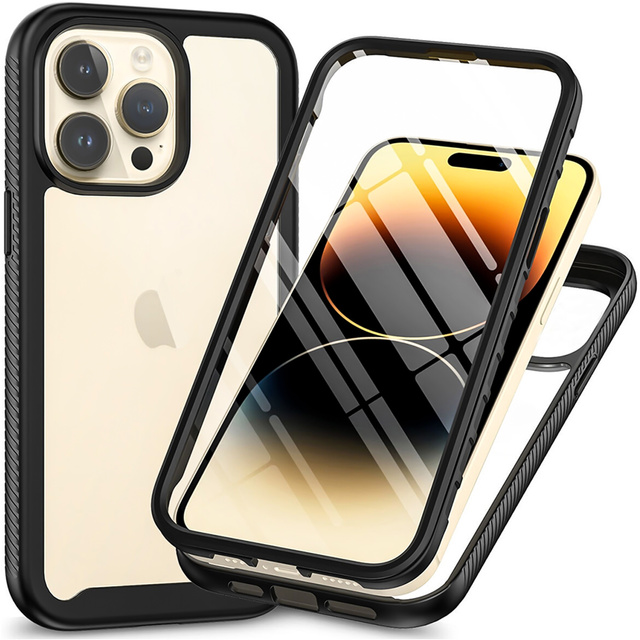 Etui pancerne czarne do Apple iPhone 15 Pro Max Alogy Defense360 Pro  + folia hydrożelowa