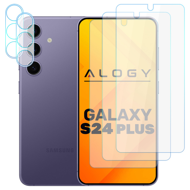 Alogy 3x Szkło hartowane do Galaxy S24+ Plus na ekran + 2x szkło na obiektyw Screen Protector Pro+ 9H