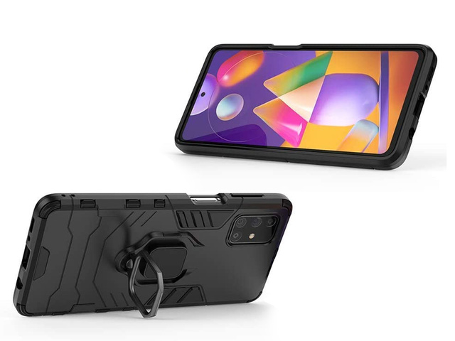 Alogy Etui na telefon Stand Ring Armor do Samsung Galaxy M31s czarne
