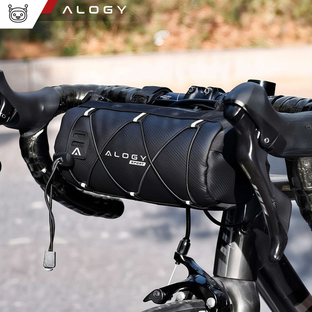 Alogy Sport Torba rowerowa sakwa uchwyt na rower kierownicę ramę saszetka etui pokrowiec 23.6x10.5x10cm (S) czarna