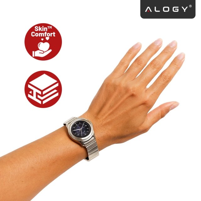 Alogy Bransoleta Steel Simple pasek stal nierdzewna do smartwatcha 20mm Srebrna