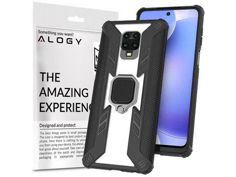 Alogy Pancerne etui Ring Carbon Holder do Xiaomi Redmi Note 9S/ Pro/ Max