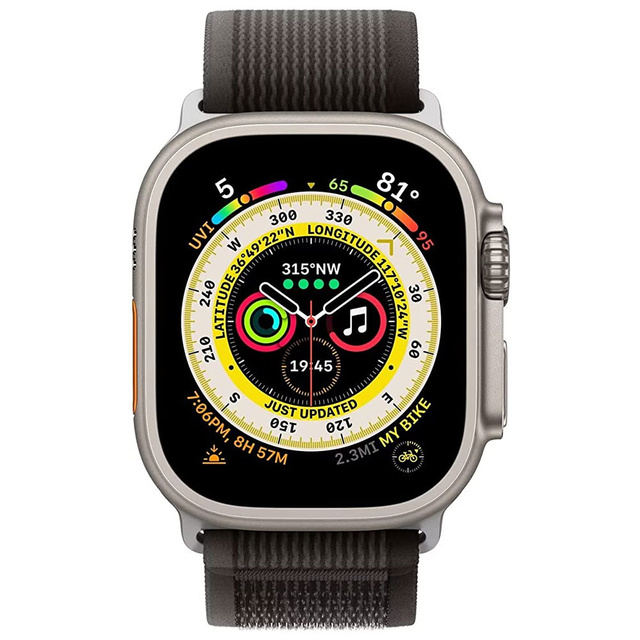 Alogy Pasek nylonowy Sport na rzep do Apple Watch 4/5/6/7/8/SE/Ultra (42/44/45/49mm) Czarno-pomarańczowy