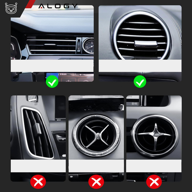 Alogy Organizer samochodowy Car Organizer Air Vent na kratkę do auta Czarny
