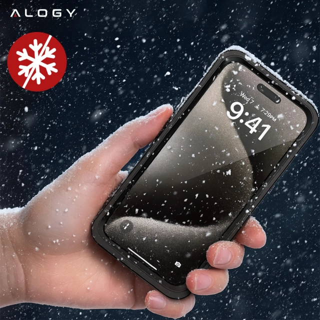 Alogy Etui do Apple iPhone 15 Pro Pancerne 360 case do Mag Safe wodoodporne Armor IP68 czarne