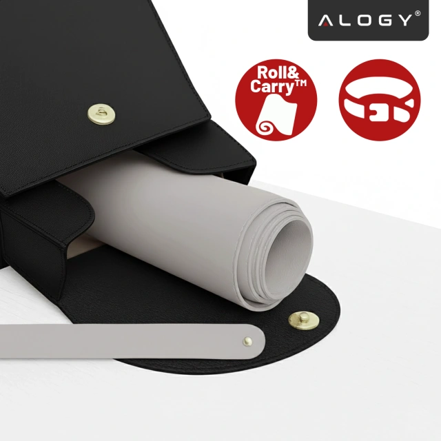 Podkładka na biurko 80×40 cm – antypoślizgowa mata ochronna z eleganckiej ekoskóry PU, pod mysz i klawiaturę, stylowa i trwała – Alogy WorkMat™ Szara