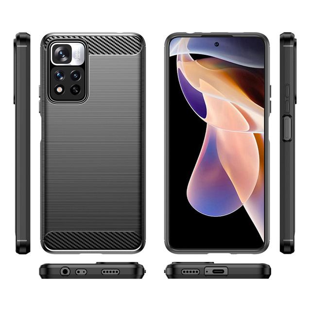 Alogy Etui na telefon do Xiaomi Poco X4 NFC 5G Rugged Armor obudowa TPU Carbon Black
