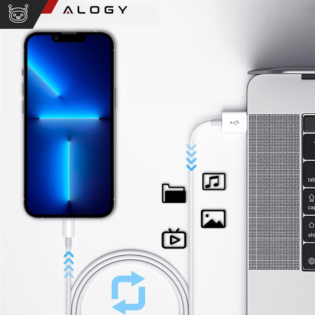 Alogy Kabel przewód 2m Fast Charge Cable USB do Lightning do ładowania 20W biały 
