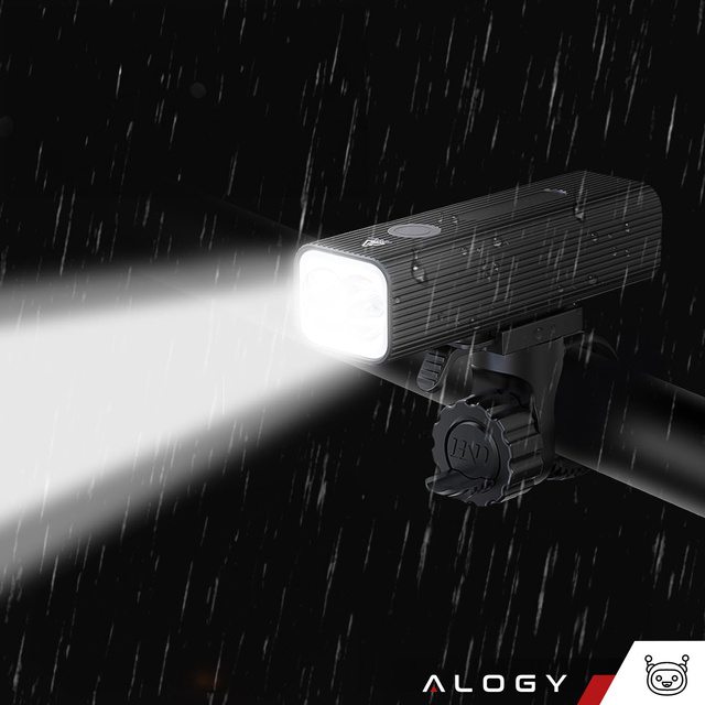 Alogy Lampka przednia na rower wodoodporna IPX5 P12 światełko LED oświetlenie rowerowe