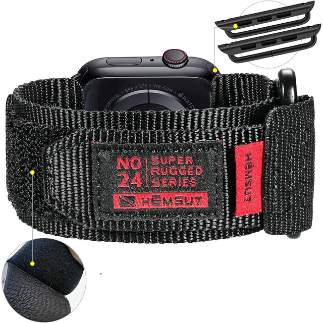 Alogy Pasek nylonowy Sport Strap na rzep do Apple Watch 1/2/3/4/5/6/7/8/SE (38/40/41mm) Niebiesko-szary