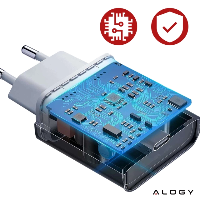 Alogy Ładowarka sieciowa szybka USB-C PD 20W + Kabel Lightning do iPhone 1m Biały