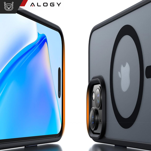 Alogy Etui ochronne do iPhone 15 Plus Ring Case obudowa na telefon do MagSafe Czarne