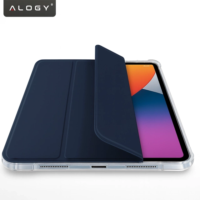 Etui do Apple iPad 11gen. 11" 2025 / 10gen. 10.9" 2022 Ochronne Hybrydowe z Miejscem na Rysik, Składana Okładka, Funkcja Podstawki, Alogy HybridBook™ Case  – Granatowe