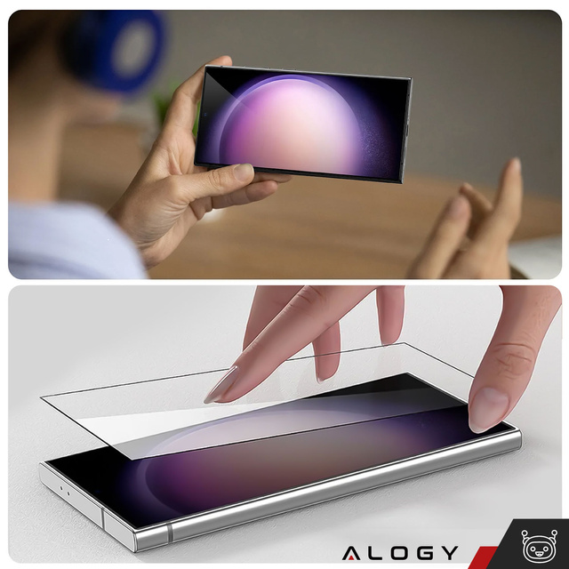 Alogy Glass z lampą UV Glue 2x Szkło hartowane do Samsung Galaxy S24 Ultra na ekran [2szt]