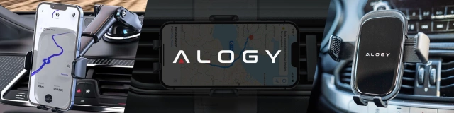 Uchwyt samochodowy na telefon szybę kratkę kokpit deskę do samochodu auta do telefonu 7" Alogy 3w1 Czarny + Organizer