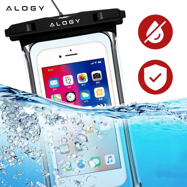 Etui wodoodporne Uniwersalne Alogy HydroShield™ IPX8 wodoszczelne uniwersalne do 6.5 Wodoodporna ochrona na plażę basen kajak Czarne