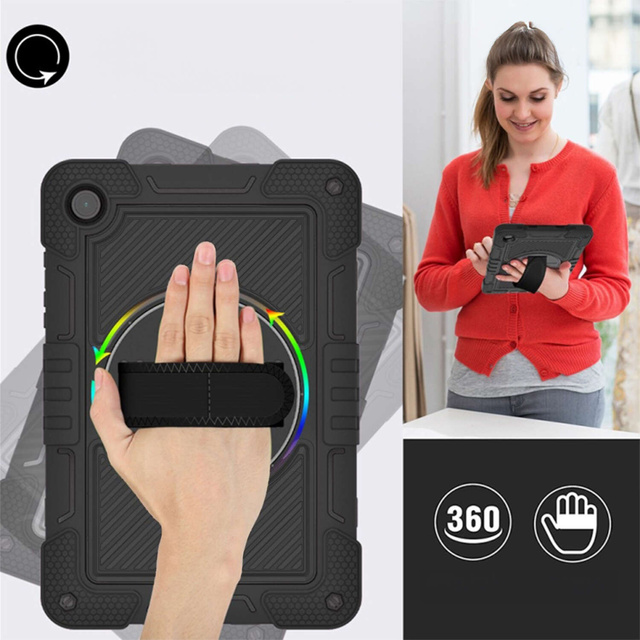 Alogy Etui do Samsung Galaxy Tab A9+ Plus 2023 11" X210/X215/X216 pancerne obudowa z paskiem Case czarne