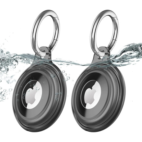 Alogy 2x Etui Protect Case 360 IPX8 Wodoodporne do Apple AirTag Obudowa z zawieszką matowe Czarne