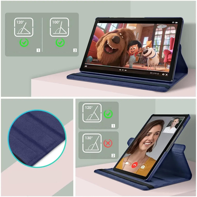 Alogy Etui do Samsung Galaxy Tab A9+ Plus 2023 11" (X210/X215/X216) obrotowe pokrowiec obudowa z klapką na tablet Case Granatowe