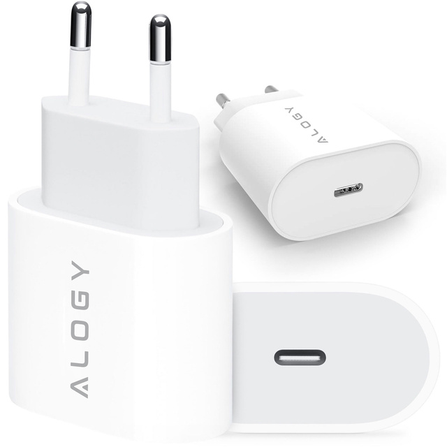 Alogy Ładowarka sieciowa szybka mocna 35W USB-C USB typ C PD GaN do iPhone Biała