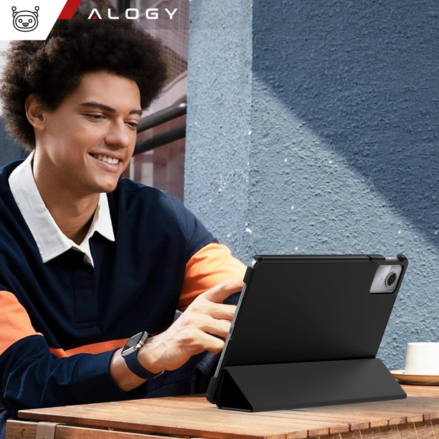 Etui do Lenovo Tab K11 / K11E 11” M11 10.95" TB330FU / TB330XU / TB331FC Book Case Cover z klapką obudowa futerał pokrowiec Alogy Czarne + Szkło + Rysik