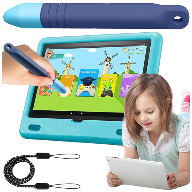 Rysik pojemnościowy długopis dotykowy do ekranów do telefonu tabletu Alogy Stylus Pen dla dzieci 10 cm Niebieski