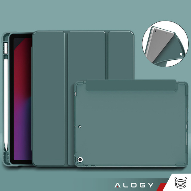 Alogy Etui na tablet Cheap Book Cover TPU + Pencil Space do Apple iPad 10.2 7/8/9Gen 2019/2020/2021 Zielone