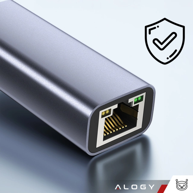 Przejściówka USB do Ethernet Adapter Alogy karta sieciowa LAN RJ45 GIGABIT 1000MBPS Czarna
