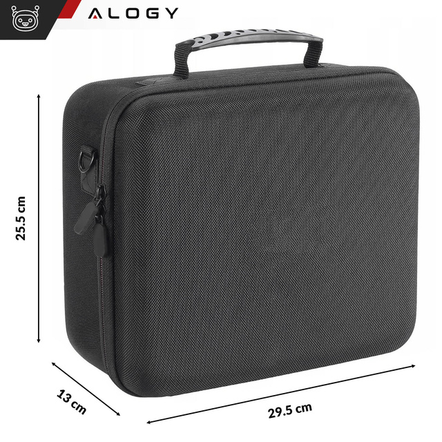 Alogy Etui kuferek walizka torba do Nintendo Switch OLED akcesoria 21 gier Wodoodporne z paskiem Czarny