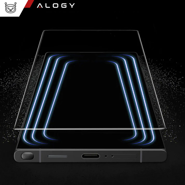 Alogy Szkło na ekran Full Glue case friendly do Samsung Galaxy S24 Ultra Czarne