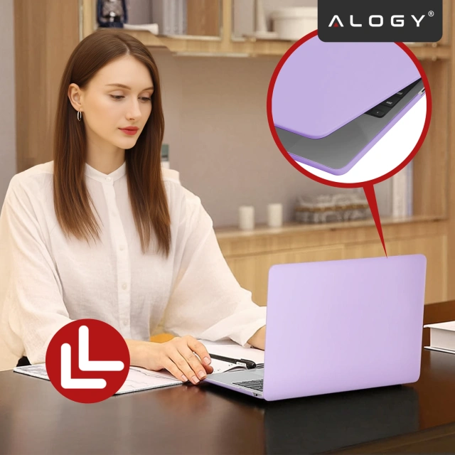 Etui do Apple Macbook Air 13.6 2022-2025 (M2/M3/M4) – elastyczna, matowa obudowa ochronna, lekka i odporna – Alogy AirGuard™ Fioletowy