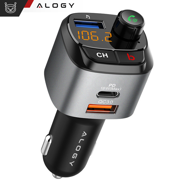 Alogy Transmiter samochodowy Bluetooth odtwarzacz MP3 nadajnik FM