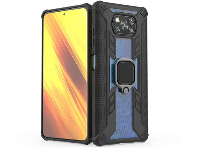 Alogy Pancerne etui Ring Carbon Holder do Xiaomi Poco X3 NFC