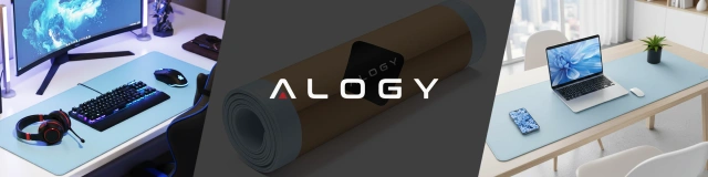 Podkładka na biurko 100×50 cm – antypoślizgowa mata ochronna z eleganckiej ekoskóry PU, pod mysz i klawiaturę, stylowa i trwała – Alogy WorkMat™ Niebieska