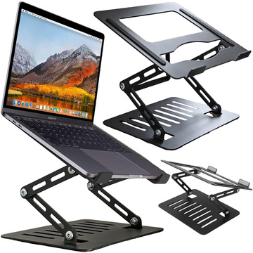 Alogy Uchwyt na laptop Macbook tablet 17" stojak podstawka składany regulowany aluminiowy na biurko 25 x 21.5cm Grafitowy