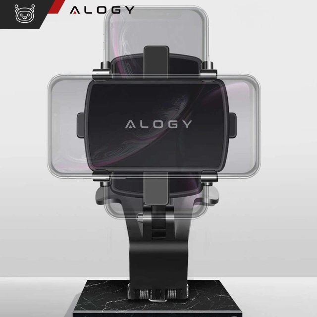 Alogy  Uchwyt samochodowy na telefon na lusterko kokpit do 7.2 cala Czarny