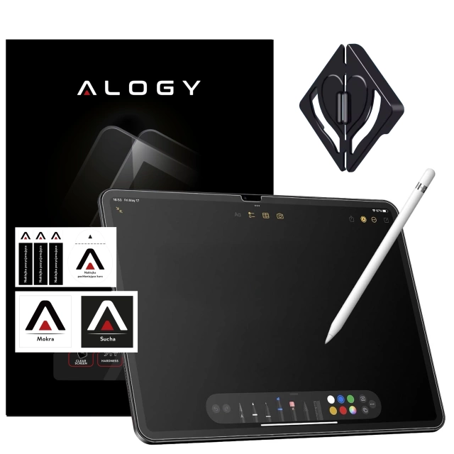 Matowe Szkło hartowane do Apple iPad 10.9 2022/2025 10/11 GEN Alogy Matte Paper-Like Screen Protector z zestawem montażowym